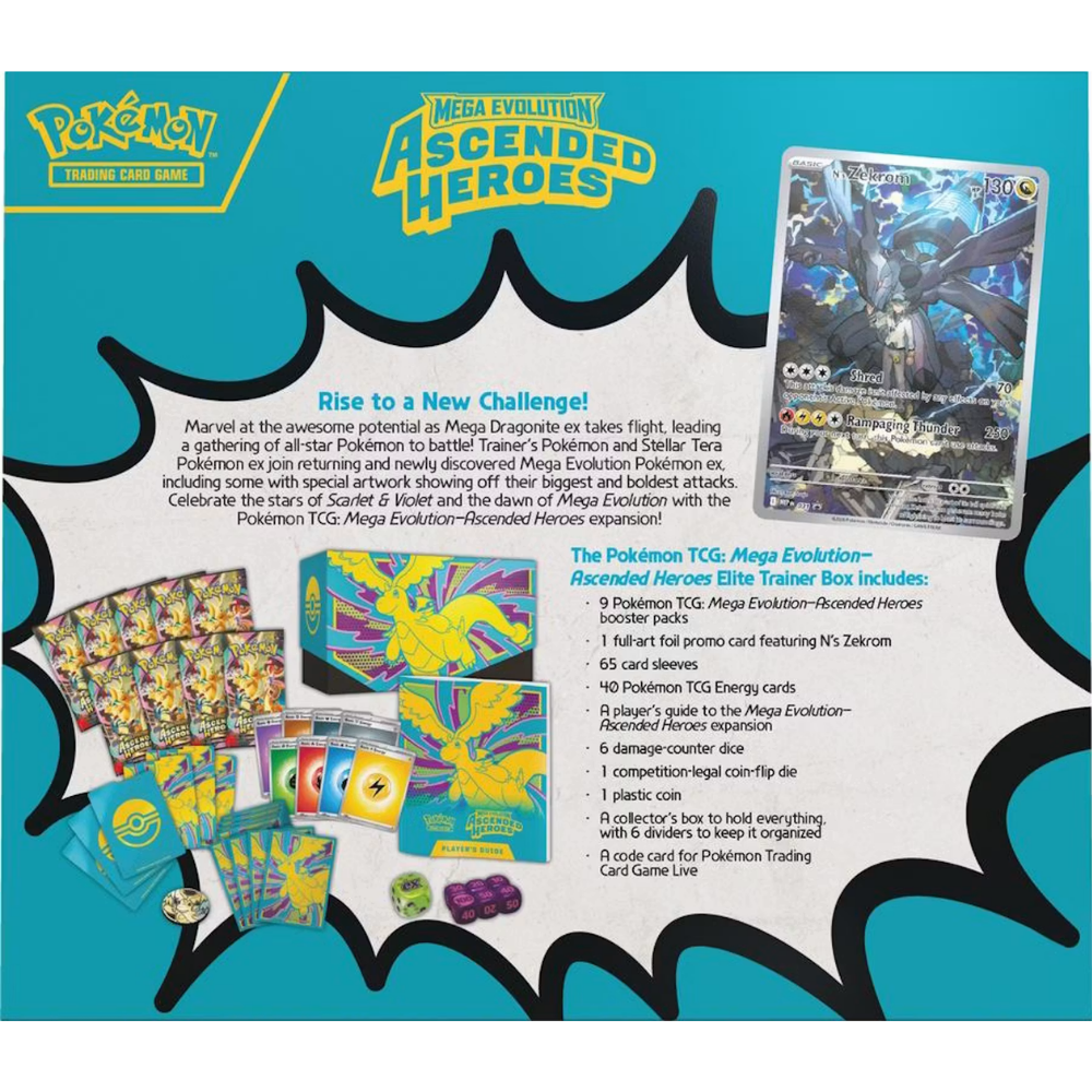 Pokémon TCG Mega Evolution Ascended Heroes Elite Trainer Box sealed case
