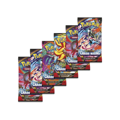 Pokémon Mega Evolution Chaos Rising booster bundle packaging on a white background