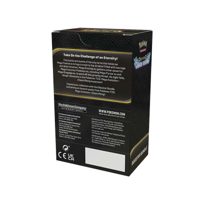 Pokémon Mega Evolution Chaos Rising booster bundle packaging on a white background