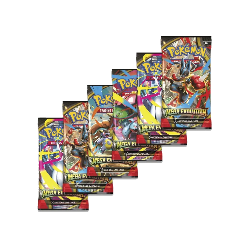 Pokémon Mega Evolution trading card game booster bundle packaging on a white background