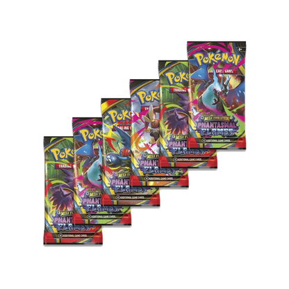 Pokémon Mega Evolution Phantasmal flames booster bundle packaging on a white background